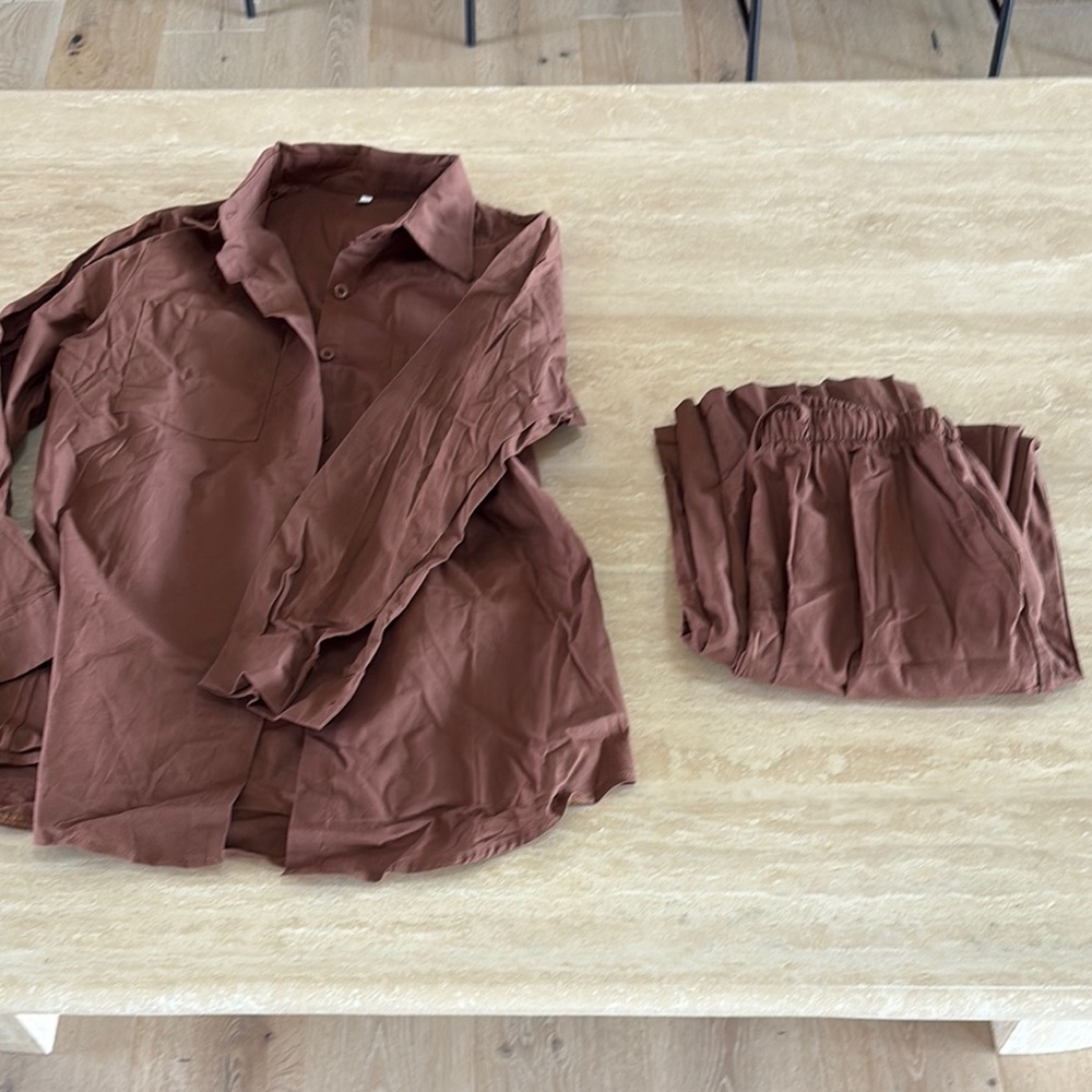Casual Brown Lounge Set